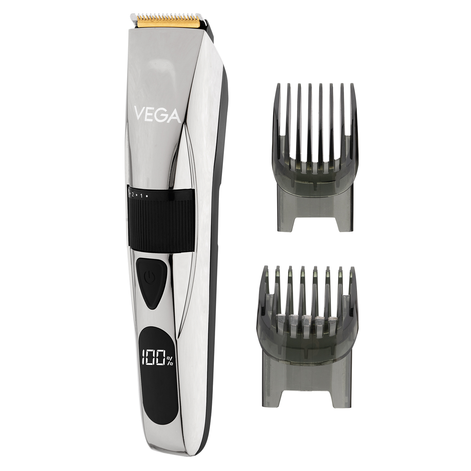 Vega Power Series P-3 Beard Trimmer for Men with Digital Display, Titanium Blades, 160 Mins Runtime & 40 Length Settings, Black, (VHTH-27)