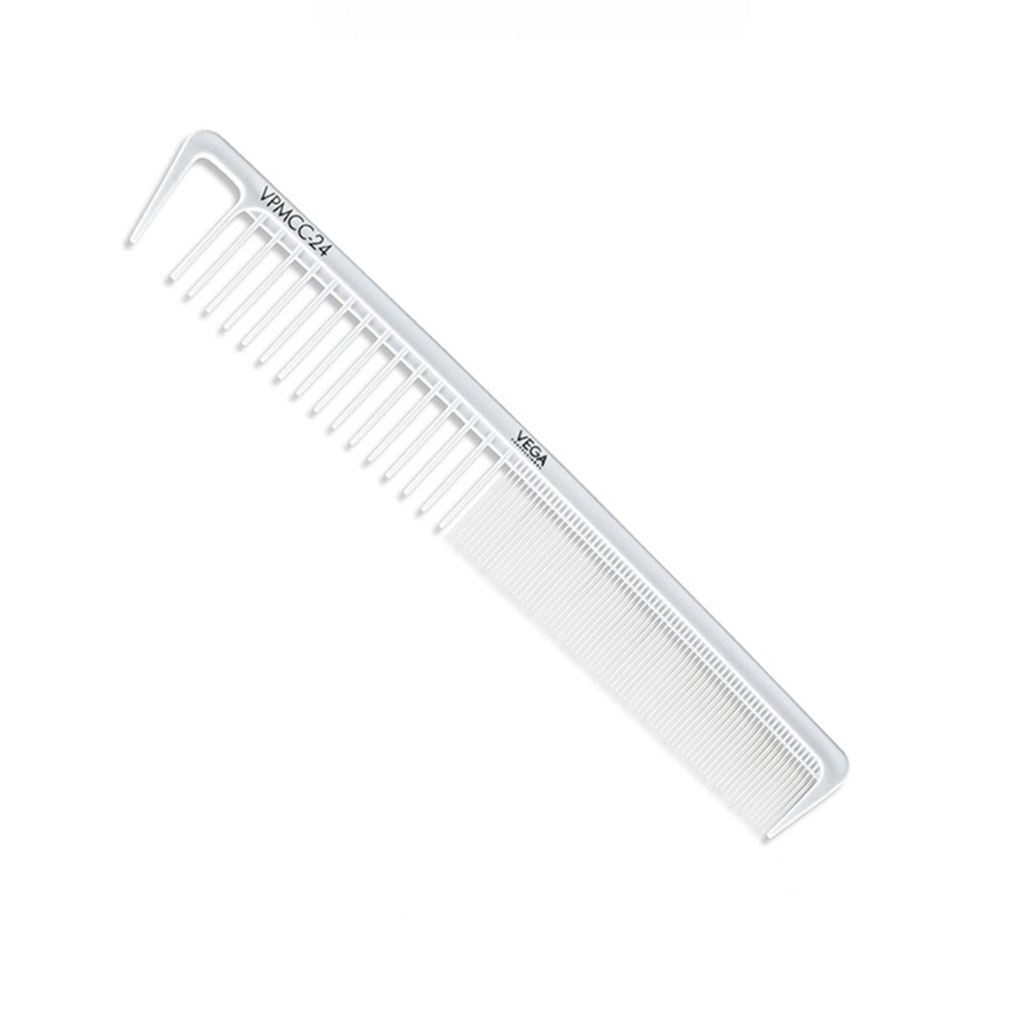 VEGA PROFESSIONAL Wide Cutting Comb, (Carbon Anti-Static White Line Hair Comb), (VPMCC-24)