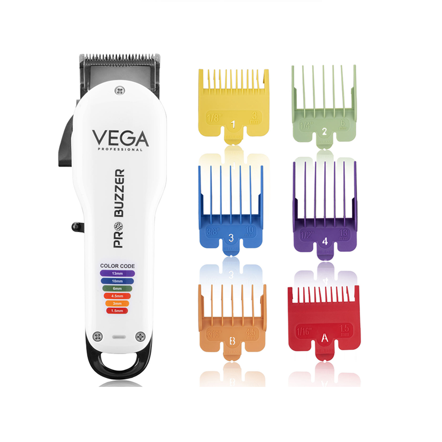 VEGA PROFESSIONAL Pro Buzzer Hair Clipper, 240 mins Runtime & DLC Coated Japanese Stainless Steel Fade Blades, (VPMHC-08)