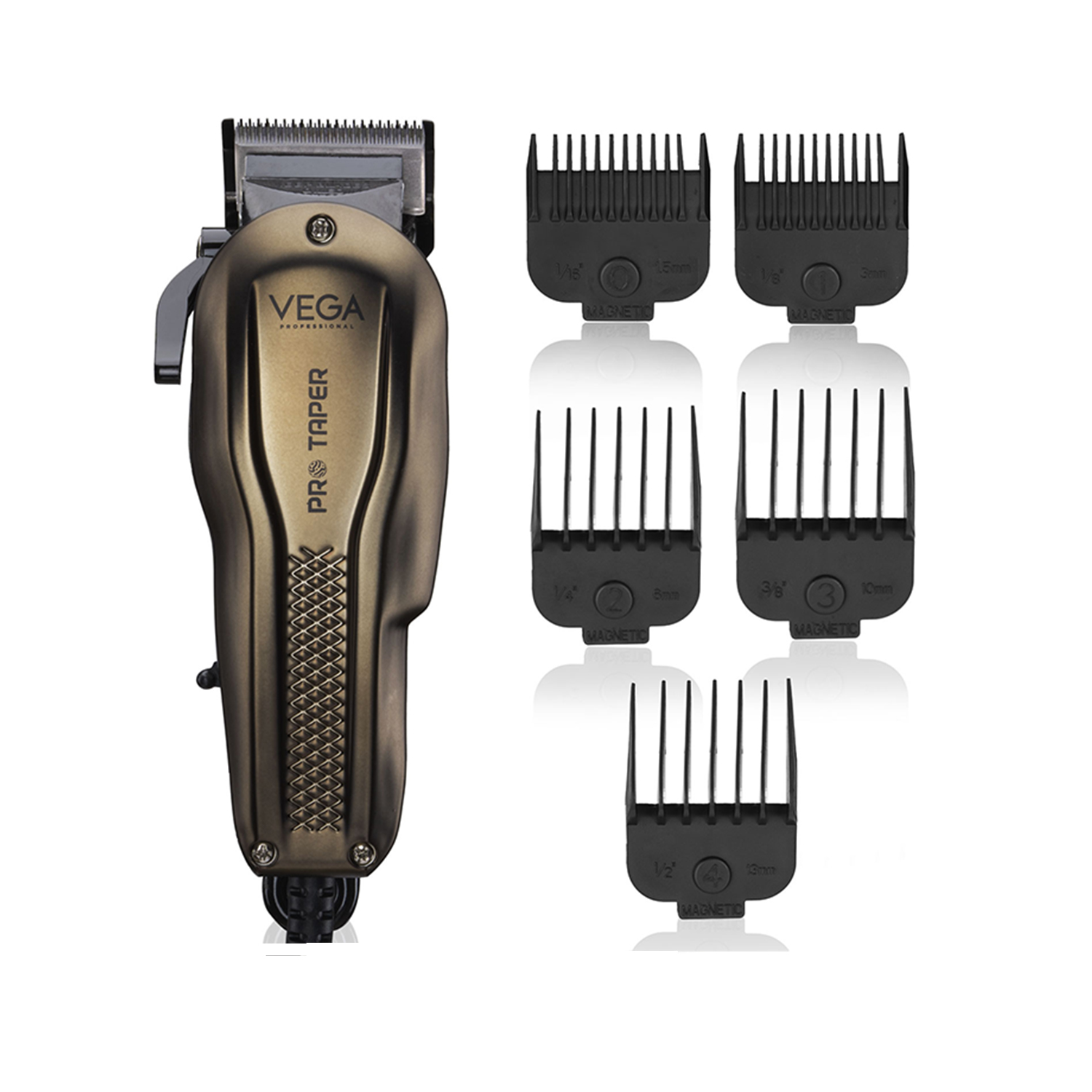VEGA PROFESSIONAL Pro Taper Hair Clipper for Professional Barbers, Hairstylists and Home Use with DLC Coated Stainless-Steel Taper Blades, 6000 RPM and Adjustable Lever Length (VPPHC-01)