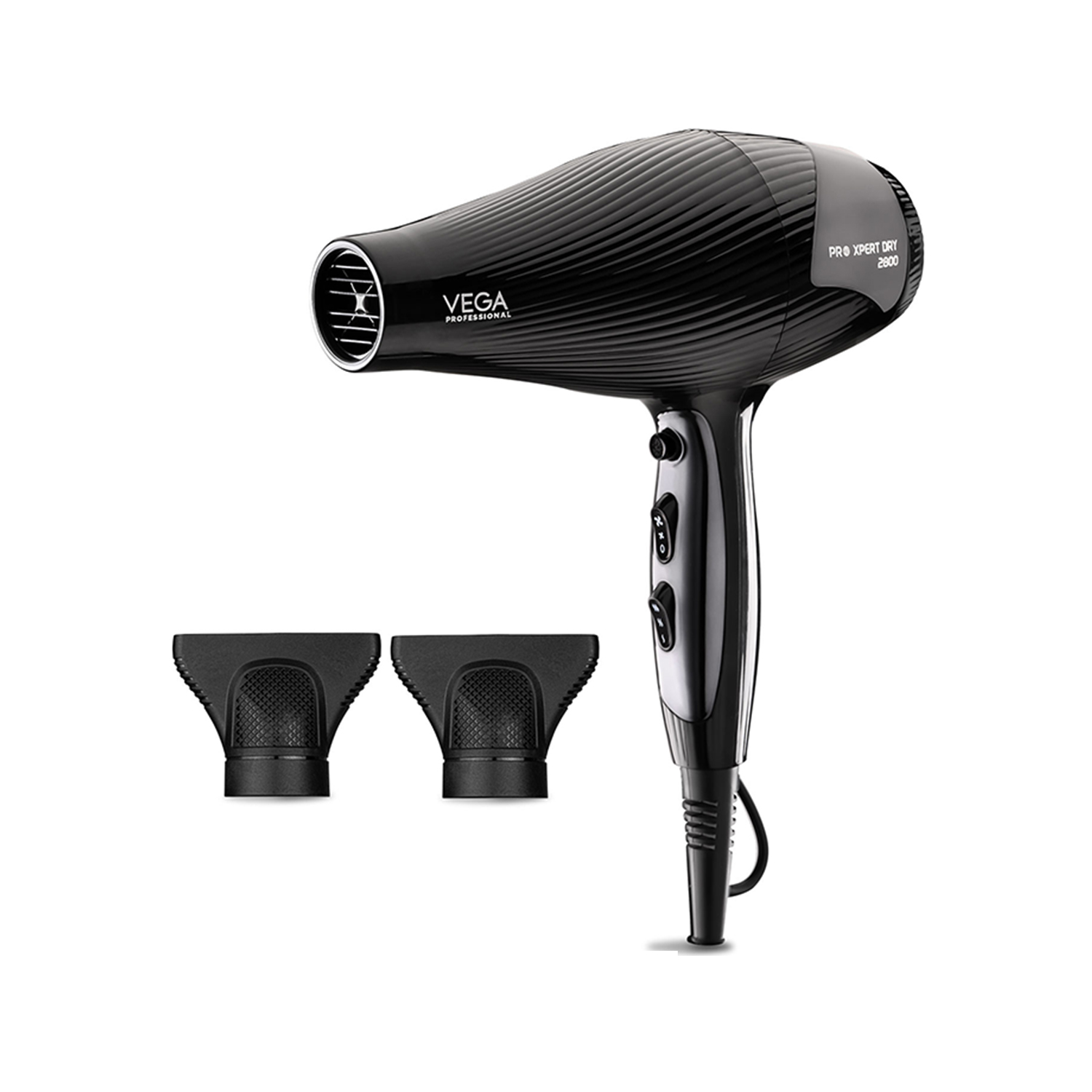 VEGA PROFESSIONAL Pro Xpert Dry 2800 Hair Dryer for Salon Like Hair, 4 Heat & 2 Speed Setting, Black, (VPPHD-10)