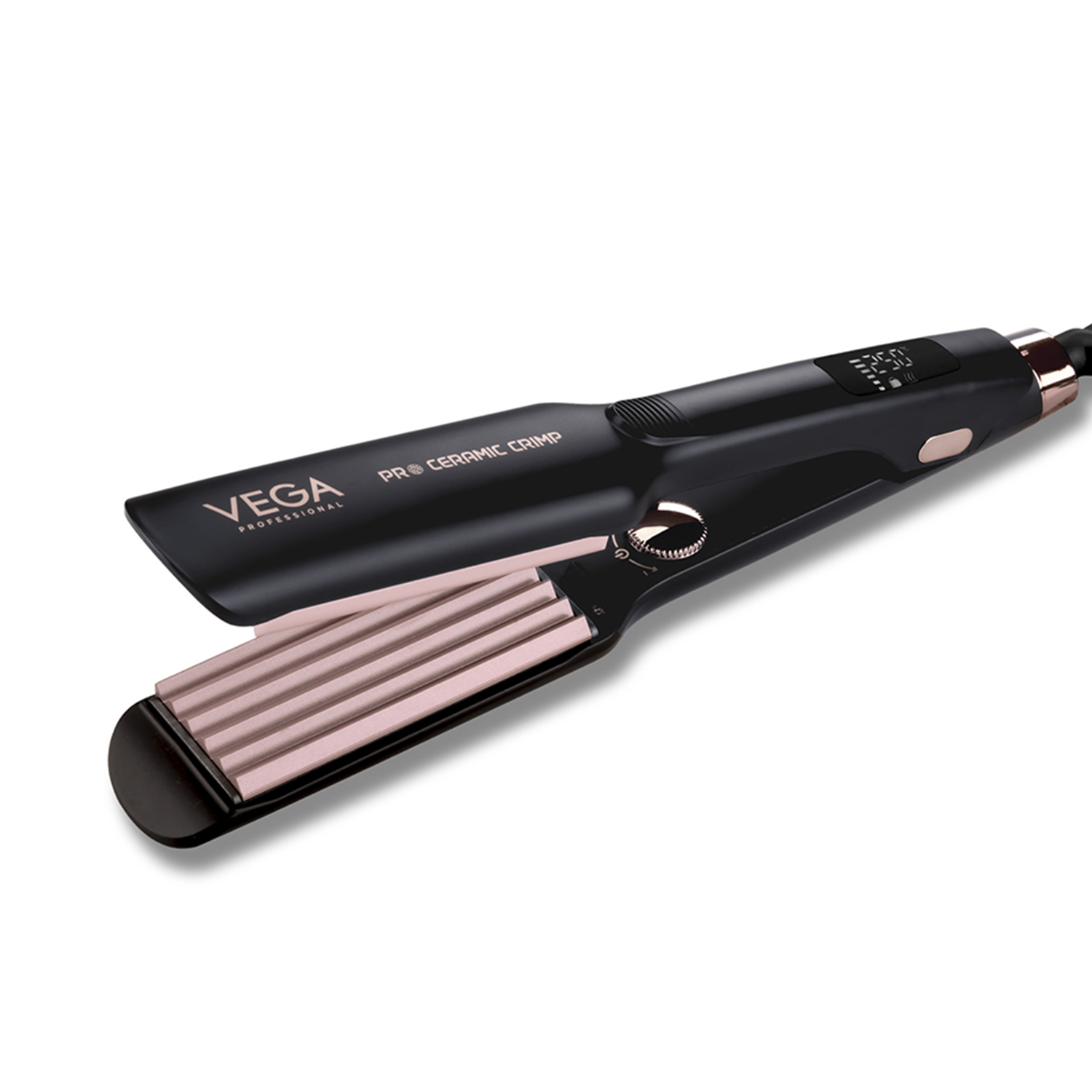 VEGA PROFESSIONAL Pro Ceramic Crimp Hair Crimper for Salon, Fast Heatup, Automatic Shut-Off with Overheating Protection Technology, Adjustable Temperture Setting, (VPPMS-01)