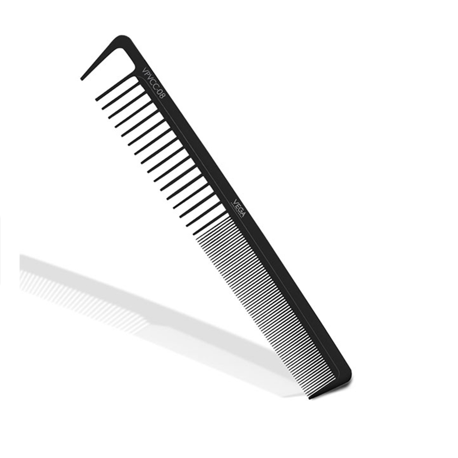 VEGA PROFESSIONAL Wide Cutting Comb (Carbon Anti-Static Black Line Hair Comb), (VPVCC-08)