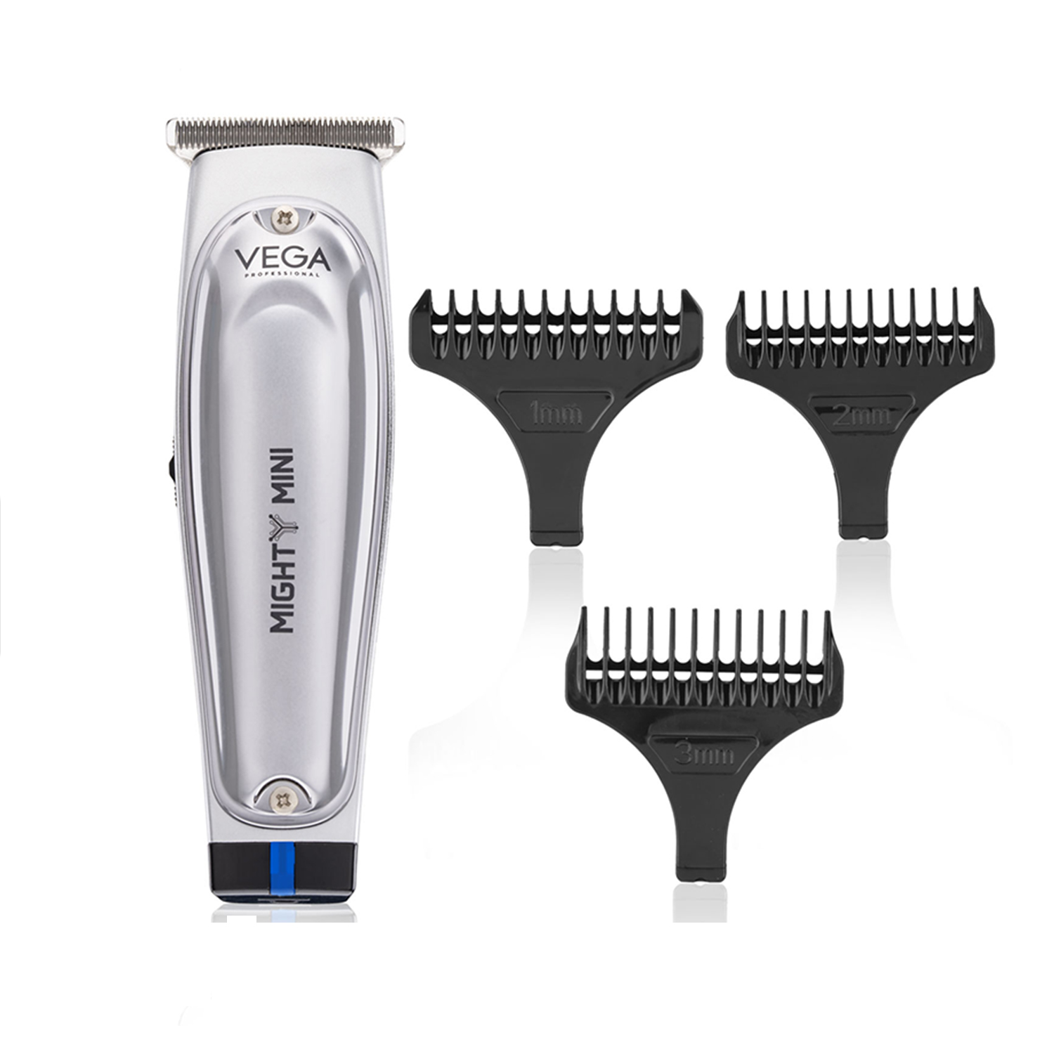 VEGA PROFESSIONAL Mighty Mini Hair Trimmer with Stainless Steel T-Wide Ultra Close Blade, 6500 RPM Motor, 120 mins Runtime, 90 min Charging Time, Cord & Cordless Use for Salon, (VPVHT-07)
