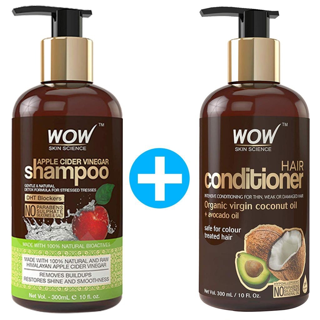 WOW Skin Science Wowsome Twosome Hair Care Combo Kit (600ml) (Shampoo+ Conditioner)