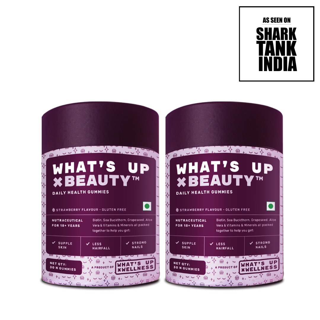 What's Up Wellness Biotin Beauty Gummies- 60 Gummies (Pack of 2)